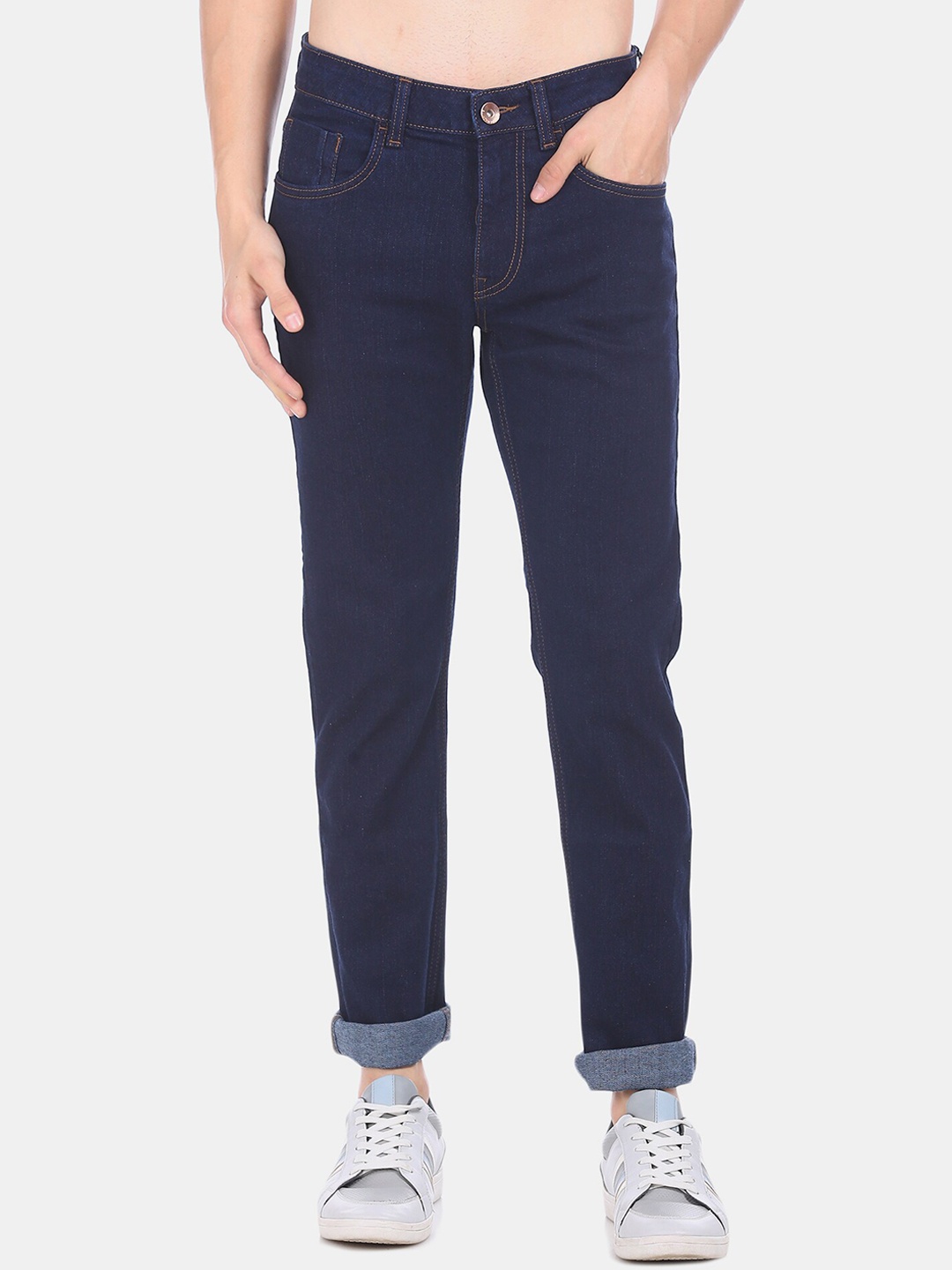 

Flying Machine Men Navy Blue Slim Fit Mid-Rise Clean Look Stretchable Jeans