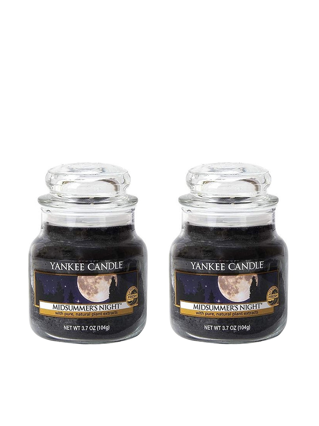 

YANKEE CANDLE Set Of 2 Classic Jar Midsummer Night Scented Candles, Black