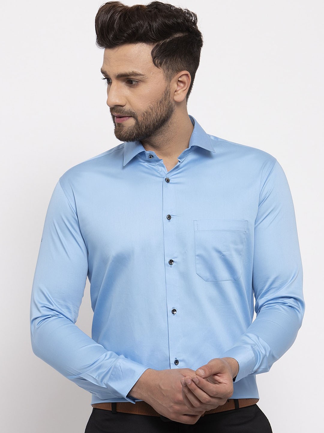 

JAINISH Men Blue Slim Fit Solid Casual Shirt