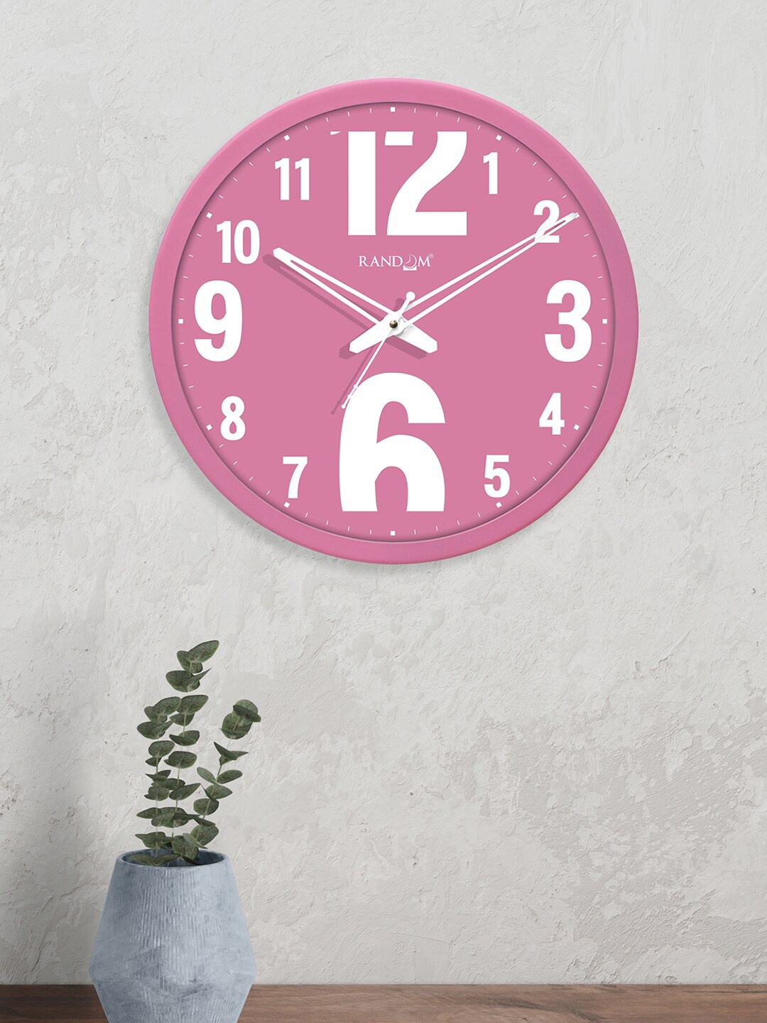 

RANDOM Pink & White Round Solid 30 cm Analogue Wall Clock