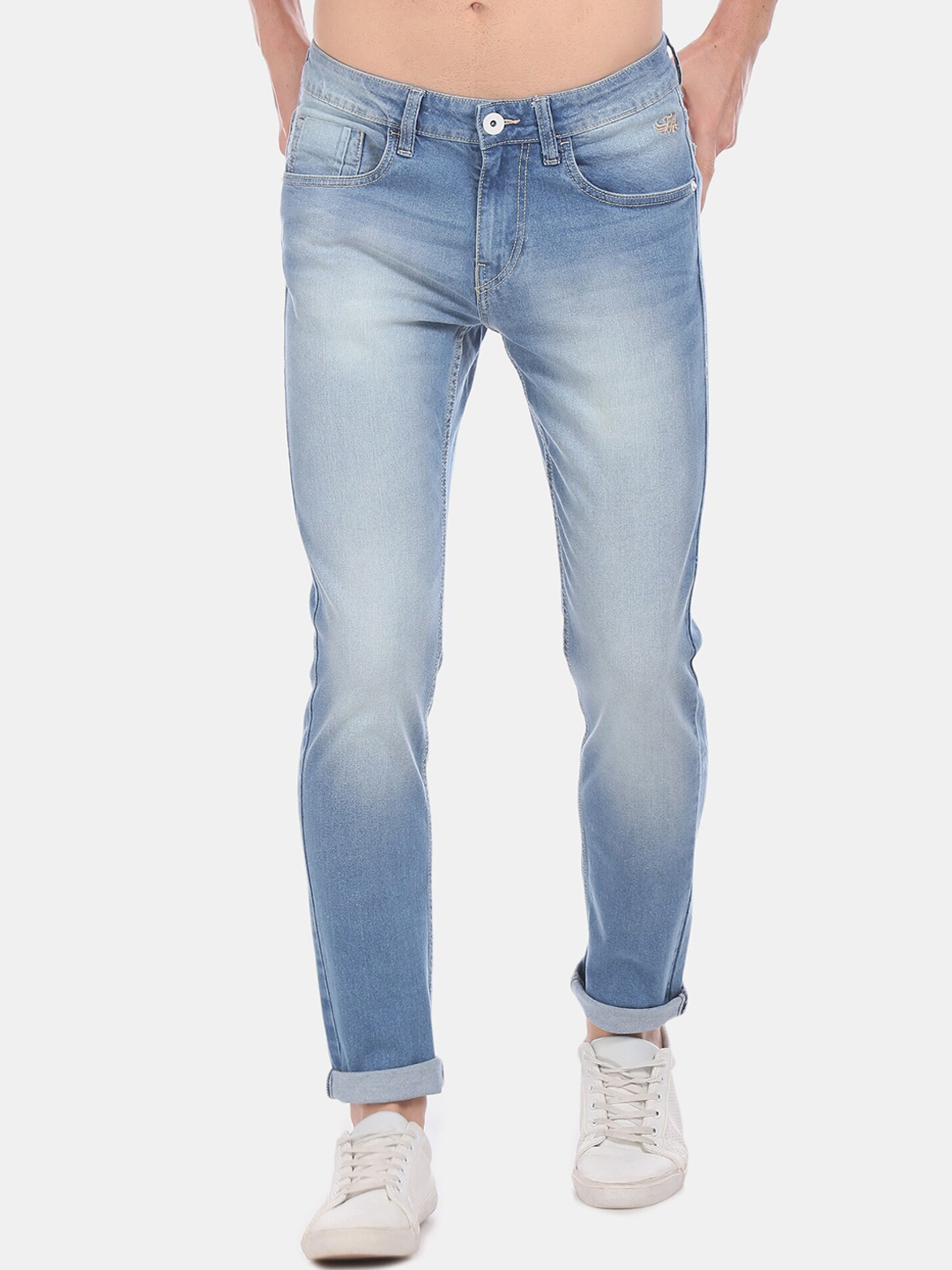 

Flying Machine Men Blue Skinny Fit Mid-Rise Clean Look Stretchable Jeans