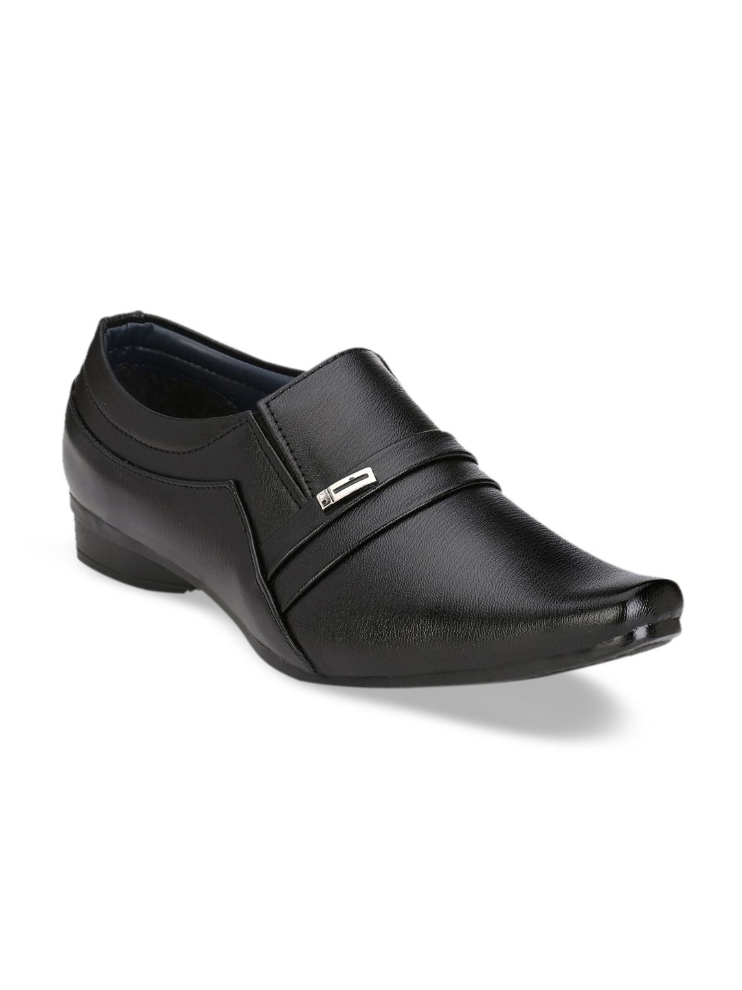 

Ferraiolo Men Black Solid Formal Slip-Ons