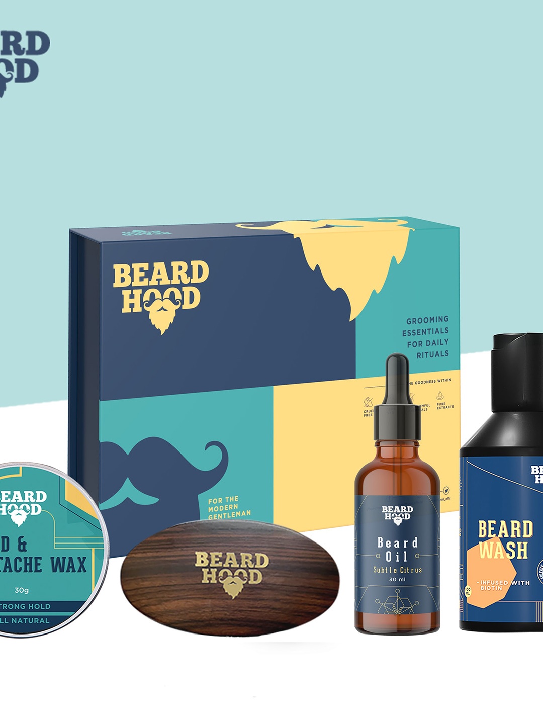 

Beardhood Men Complete Beard Care Kit, Transparent