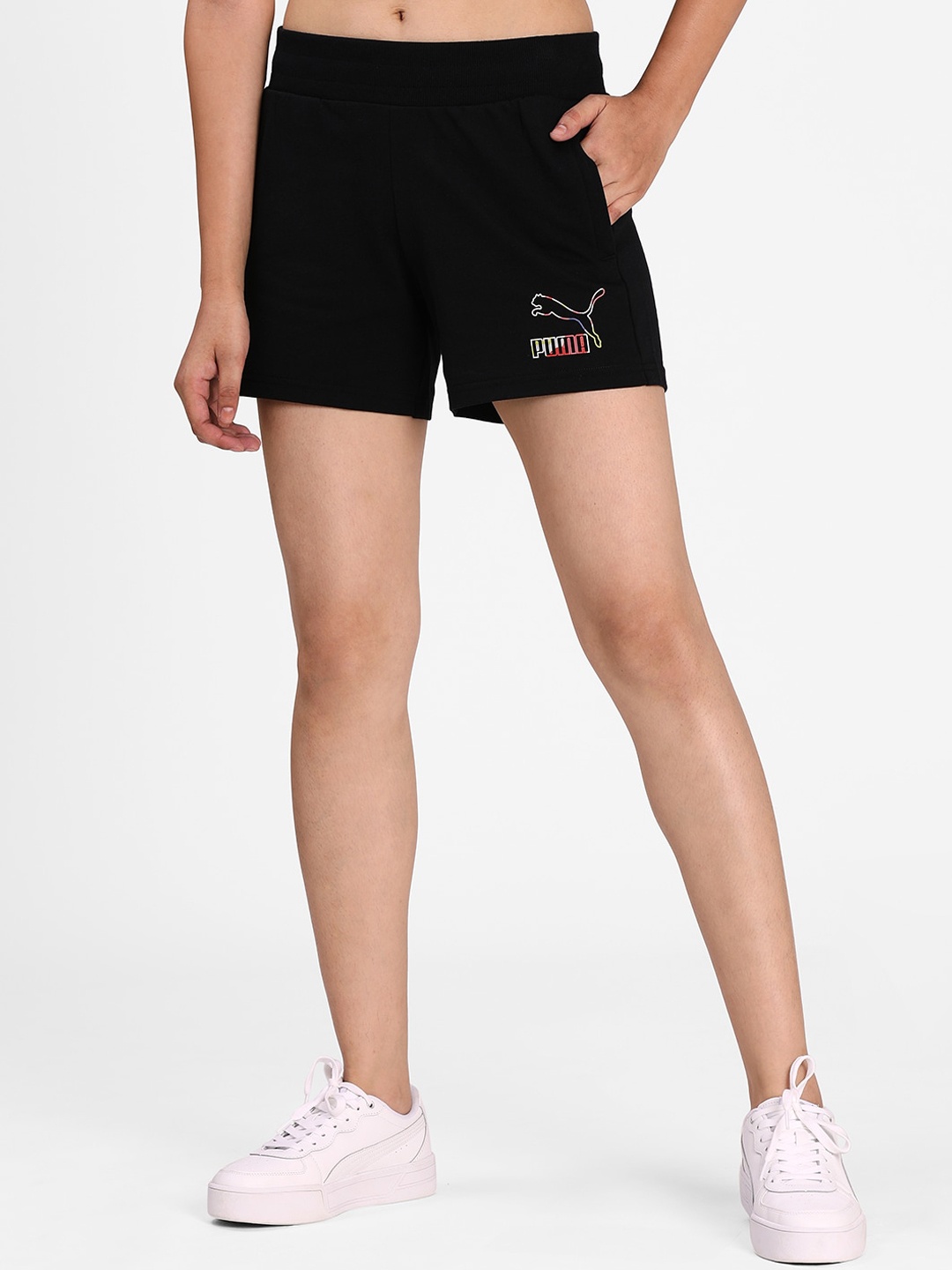 

Puma Women Black Solid Sports Shorts
