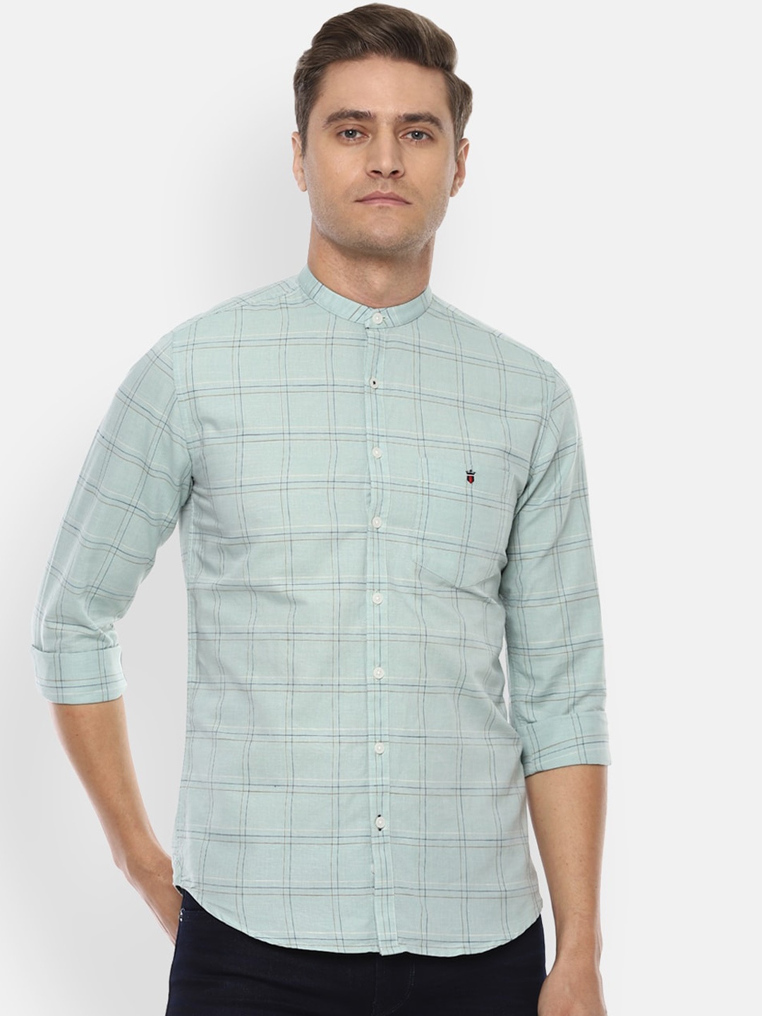 

Louis Philippe Sport Men Green Slim Fit Checked Casual Shirt