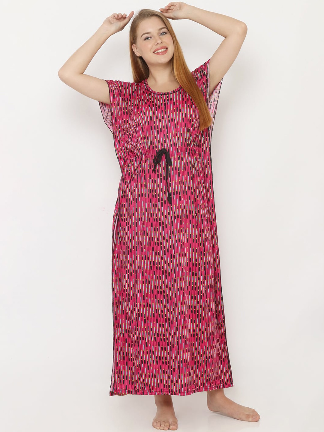 

Pretty Awesome Pink Printed Nightdress