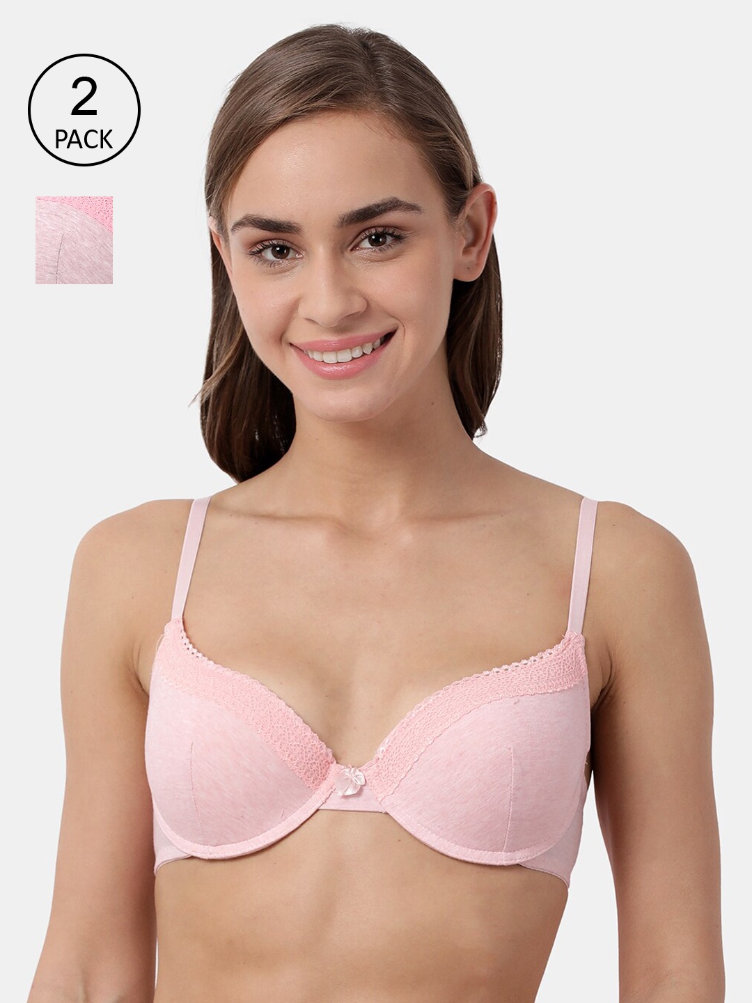 

Susie Pink Pack of 2 Solid Underwired Lightly Padded Plunge Bra shy-com-63