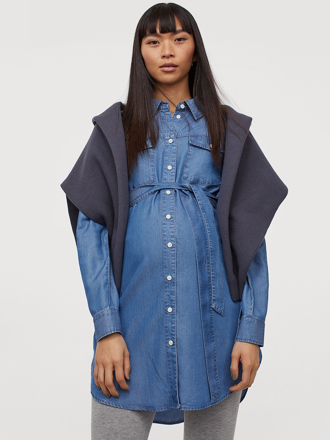 

H&M Women Blue MAMA Lyocell Sustainable Shirt