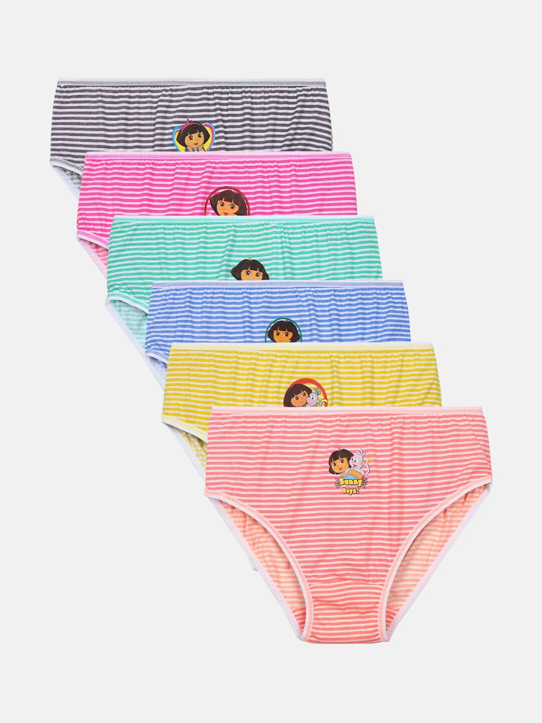 

Red Rose Girls Pack Of 6 Assorted Basic Briefs-BABY-143-20