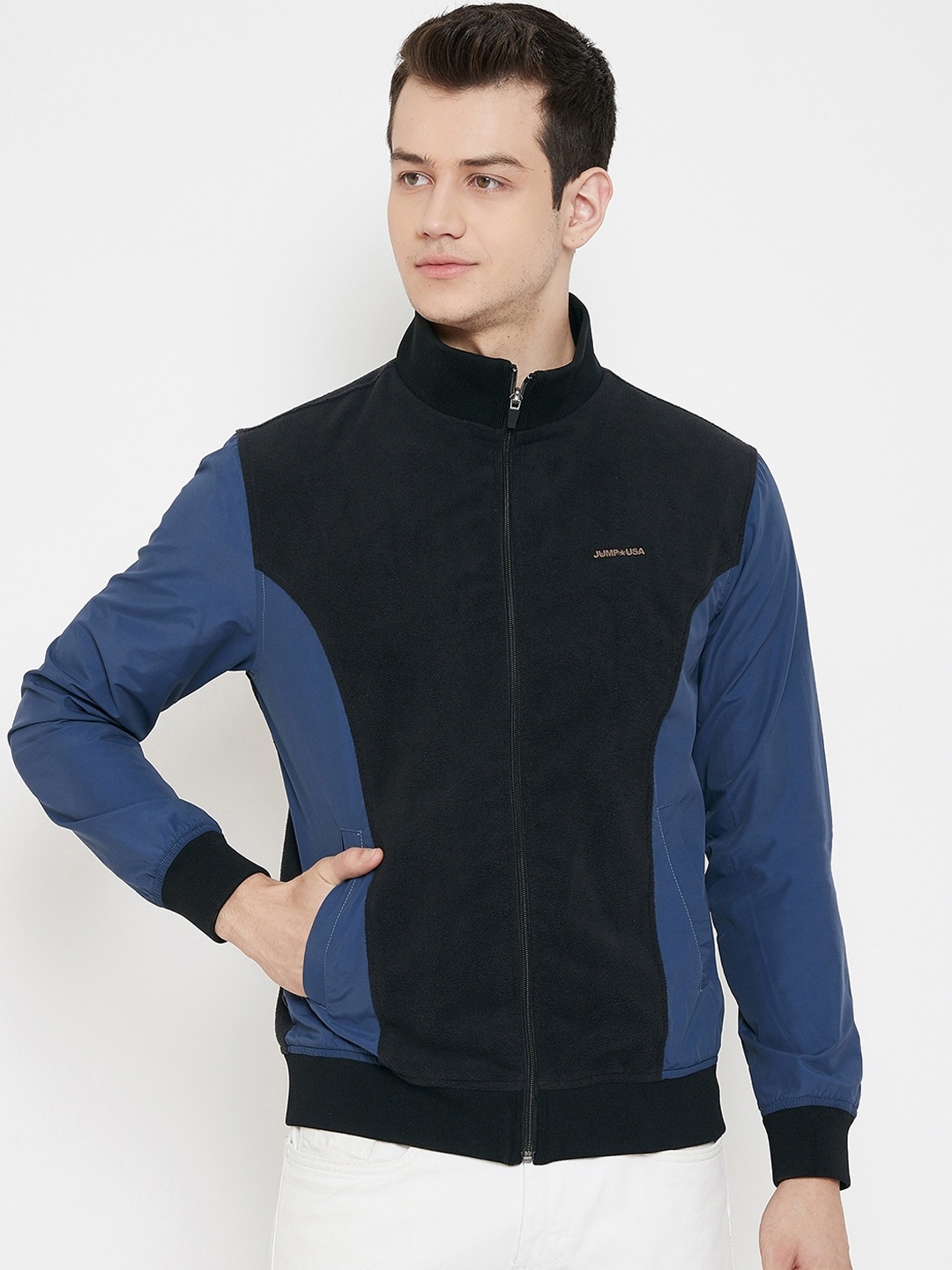 

JUMP USA Men Black Colourblocked Water Resistant Bomber