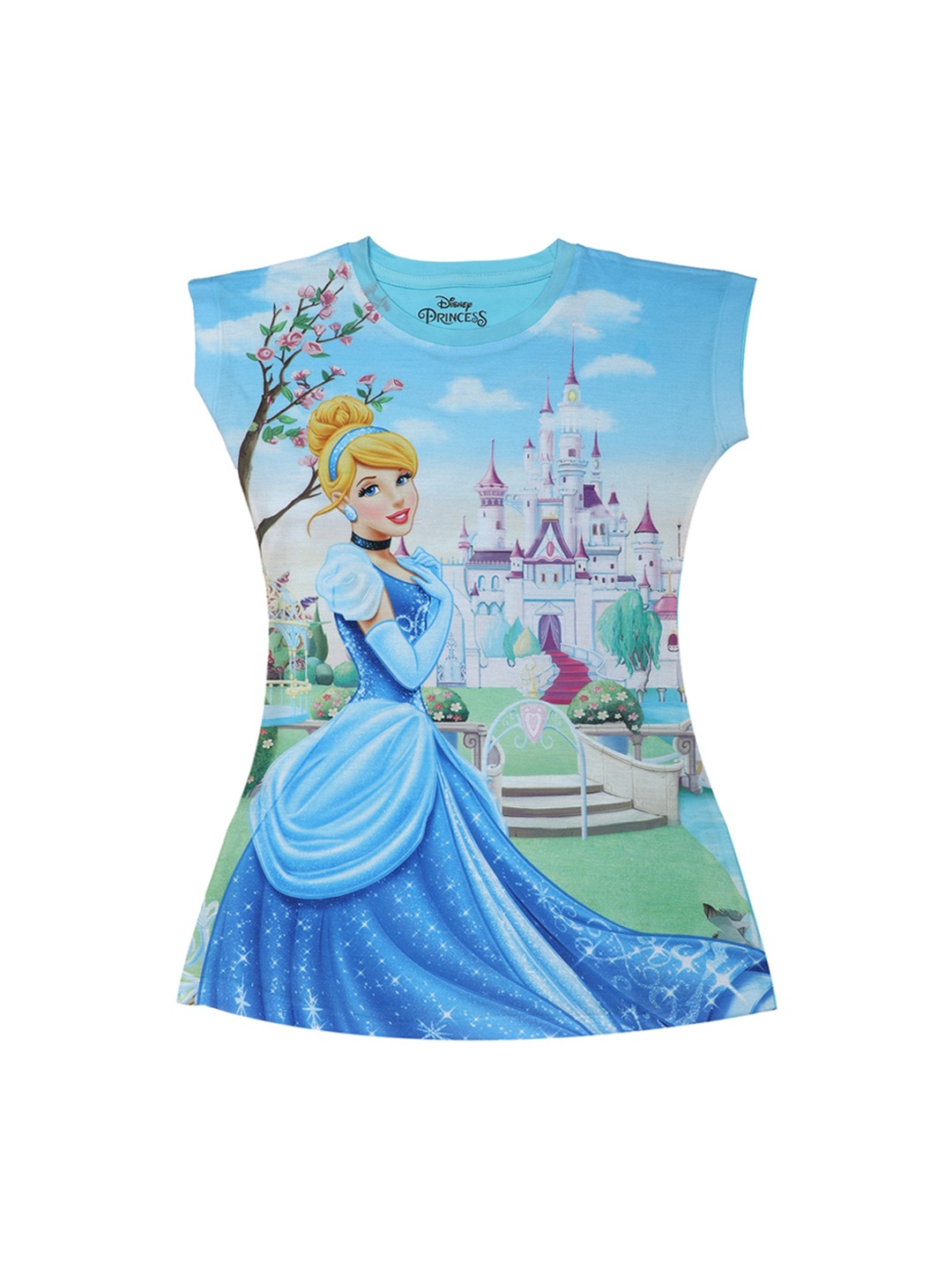 

Disney Princess Girls Blue Printed Sheath Dress