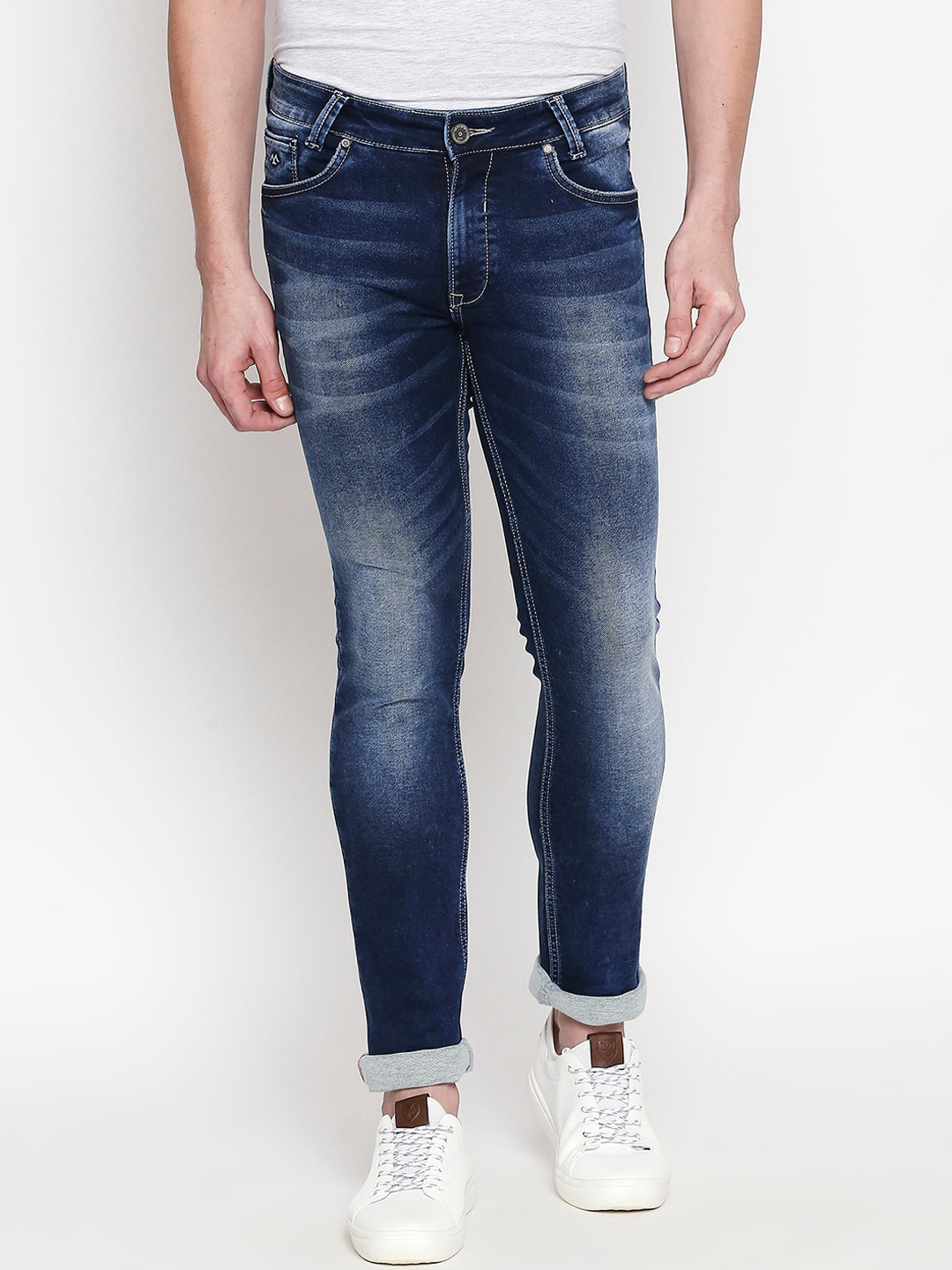 

Mufti Men Blue Regular Fit Mid-Rise Clean Look Stretchable Jeans