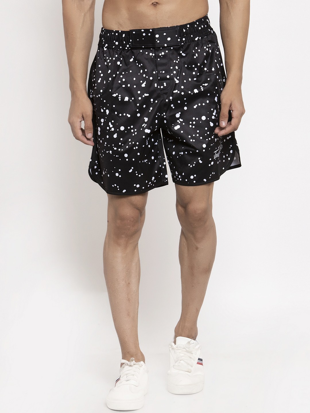 

Invincible Men Black Printed Loose Fit Sports Shorts
