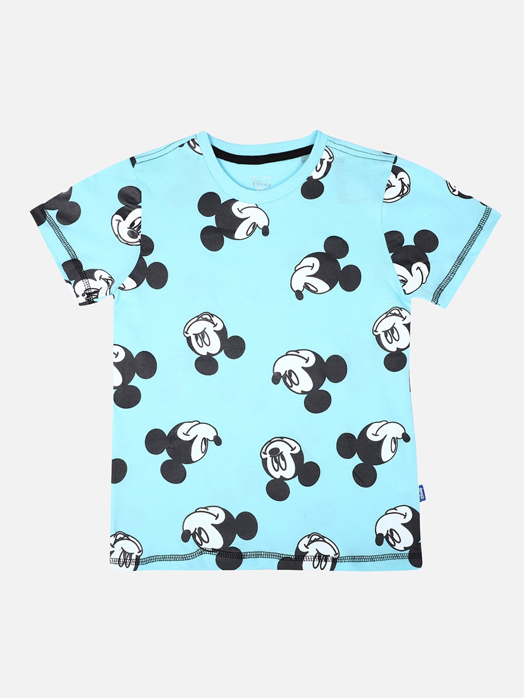 

PROTEENS Boys Blue Mickey Mouse Printed Round Neck T-shirt