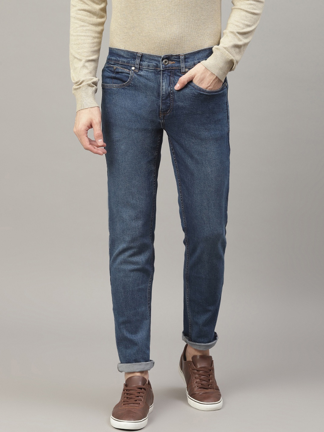 

LINDBERGH Men Blue Tapered Fit Mid-Rise Clean Look Jeans