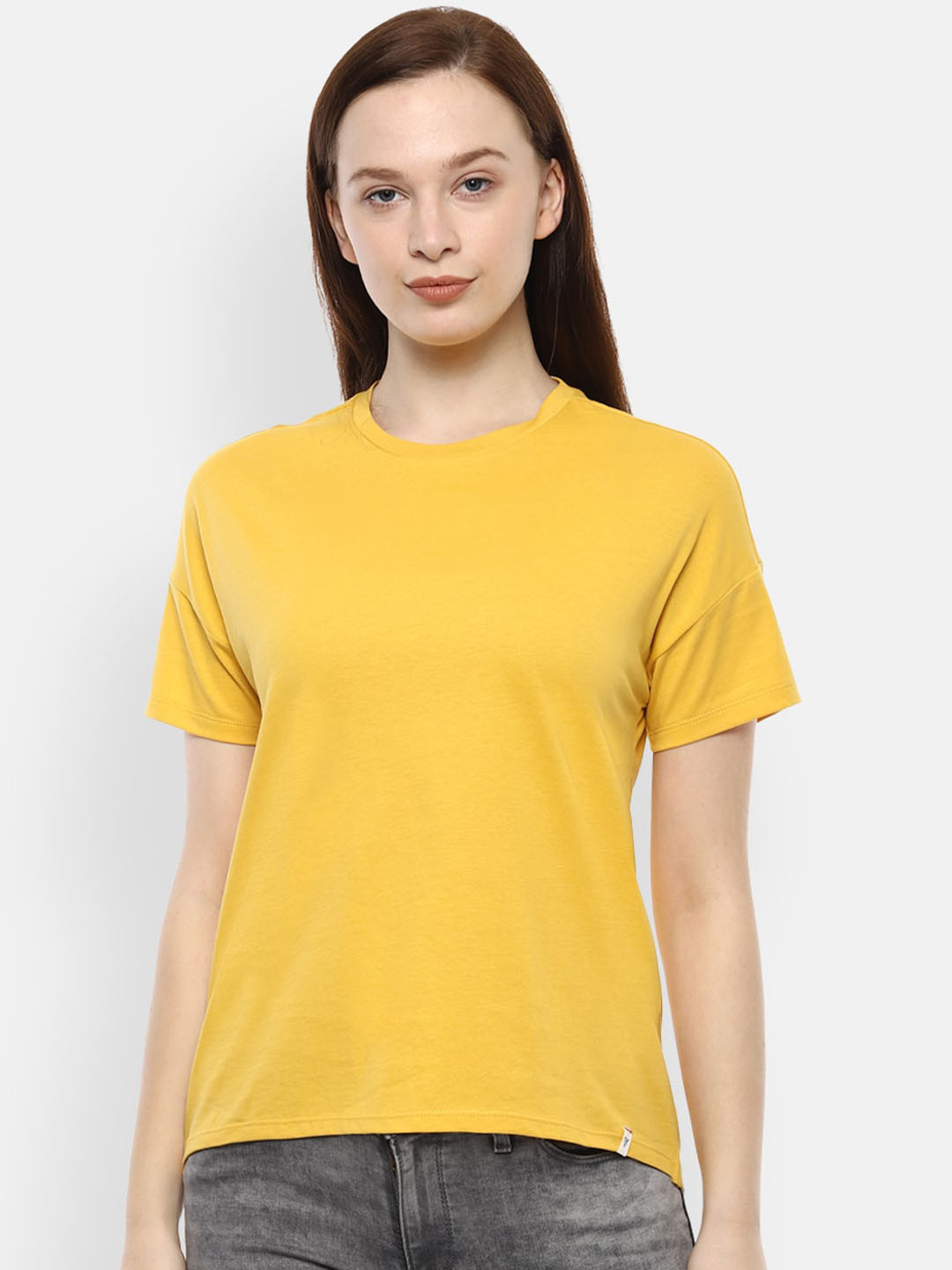 

Van Heusen Woman Women Yellow Solid Top