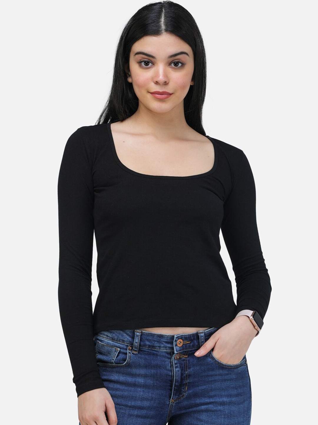 

SCORPIUS Women Black Solid Top