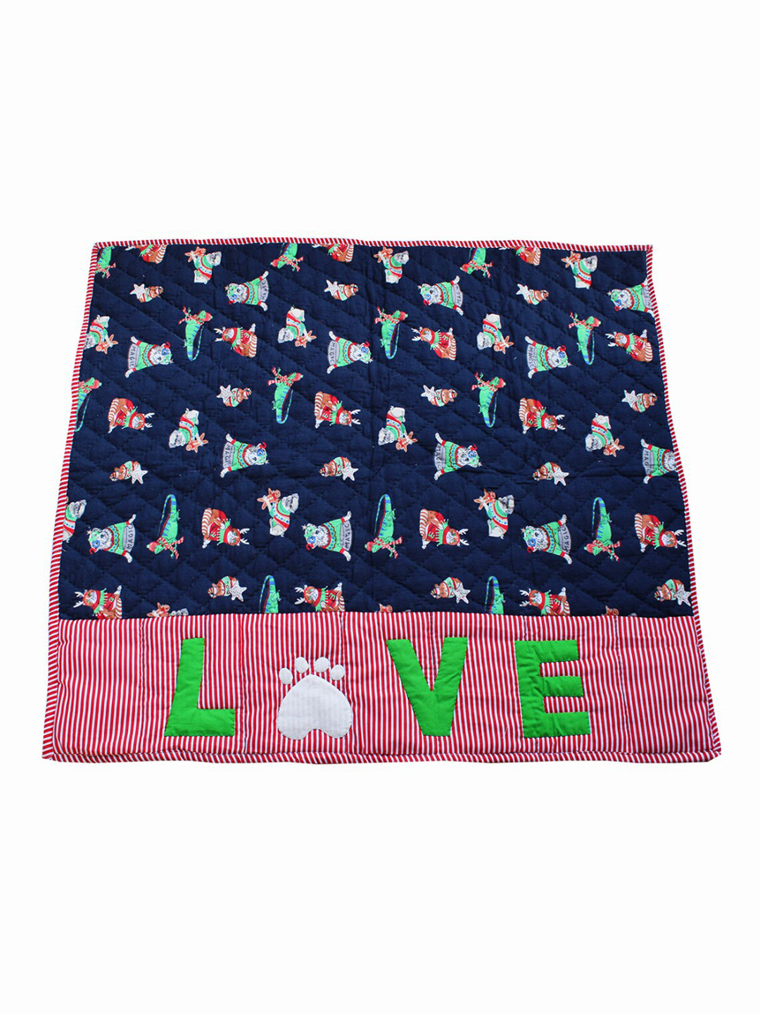 

LANA PAWS Navy Blue Is it Christmas Yet Dog Winter Blanket/ Mat