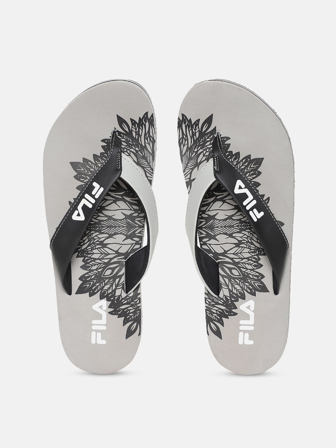 

FILA Men Grey & Black Printed Thong Flip-Flops