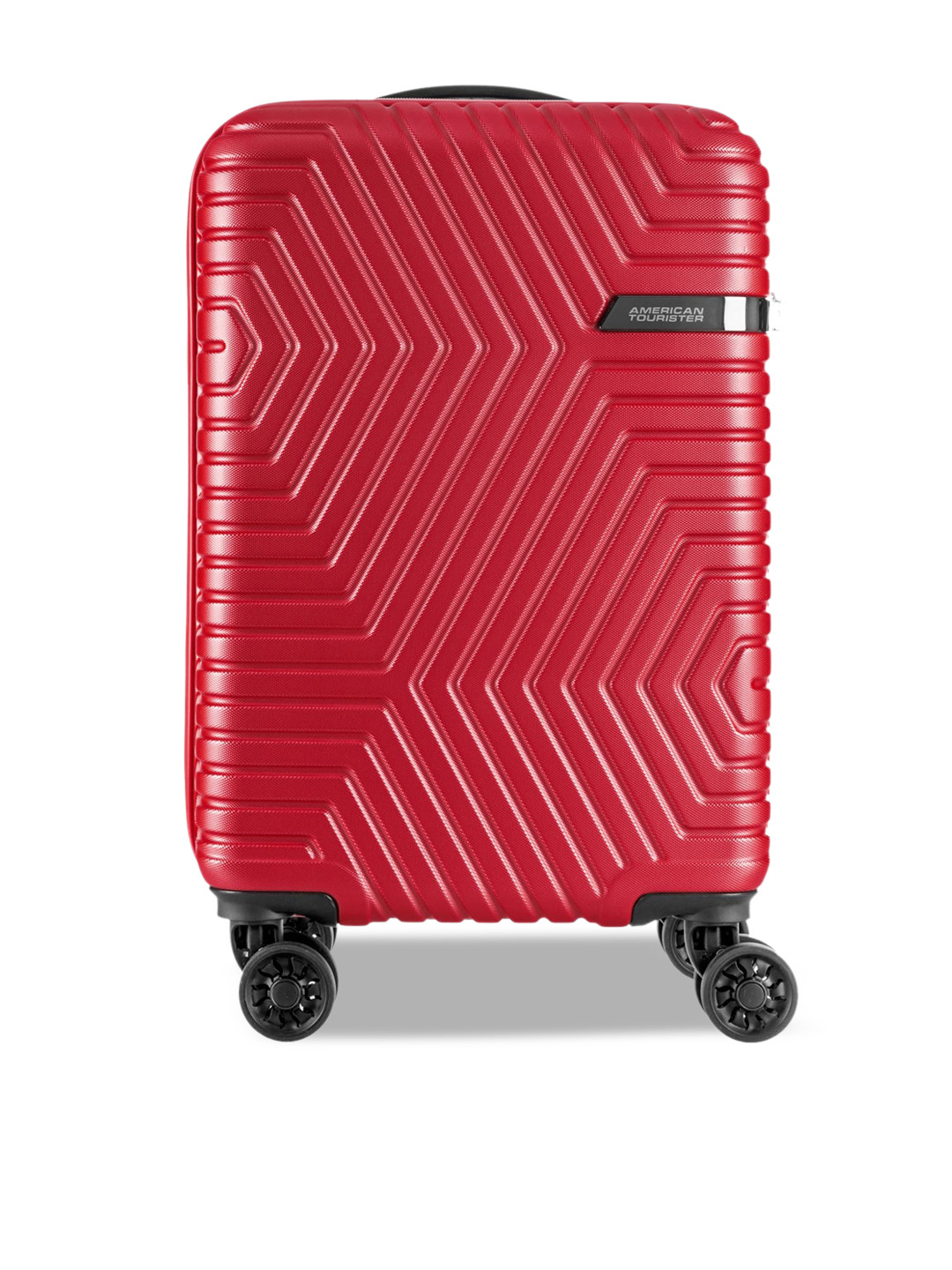 

AMERICAN TOURISTER Red Textured Hard-Sided Medium Trolley Suitcase