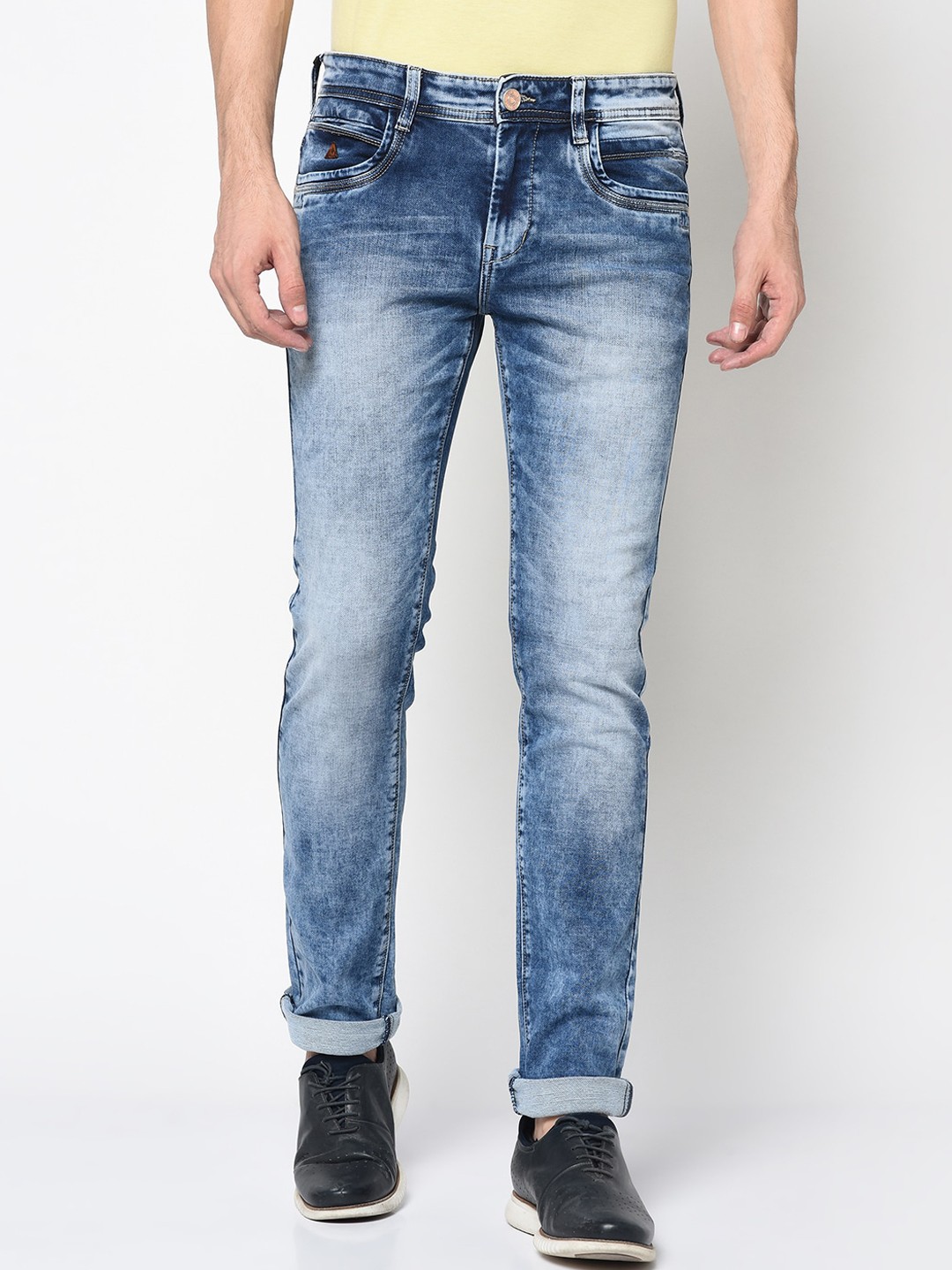 

Duke Men Blue Regular Fit Mid-Rise Clean Look Stretchable Jeans