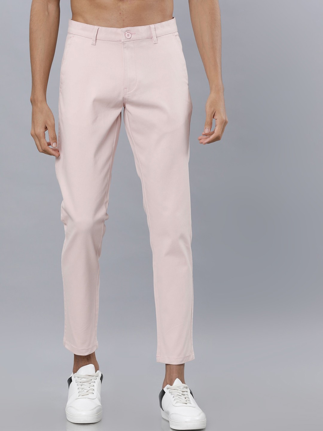 

HIGHLANDER Men Pink Slim Fit Solid Regular Trousers