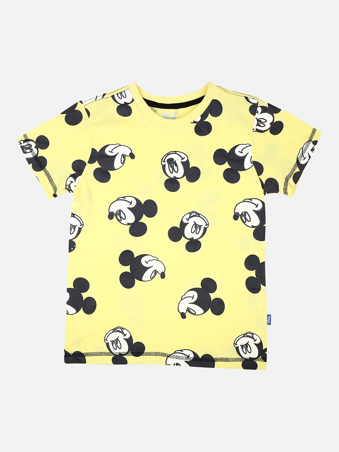 

PROTEENS Boys Yellow Mickey Mouse Printed Round Neck T-shirt