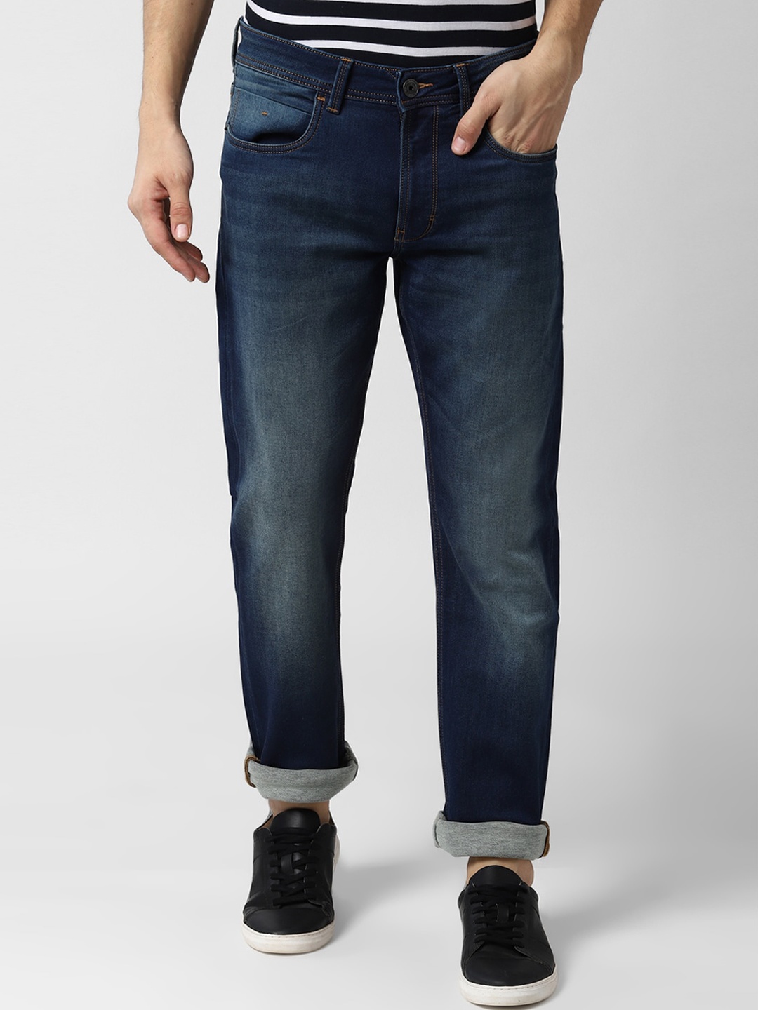 

Peter England Casuals Men Navy Blue Tapered Fit Jeans