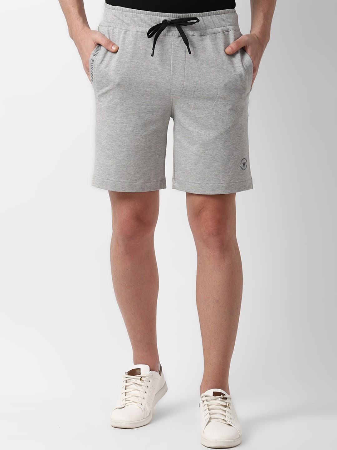 

Louis Philippe ATHPLAY Men Grey Solid Slim Fit Regular Shorts