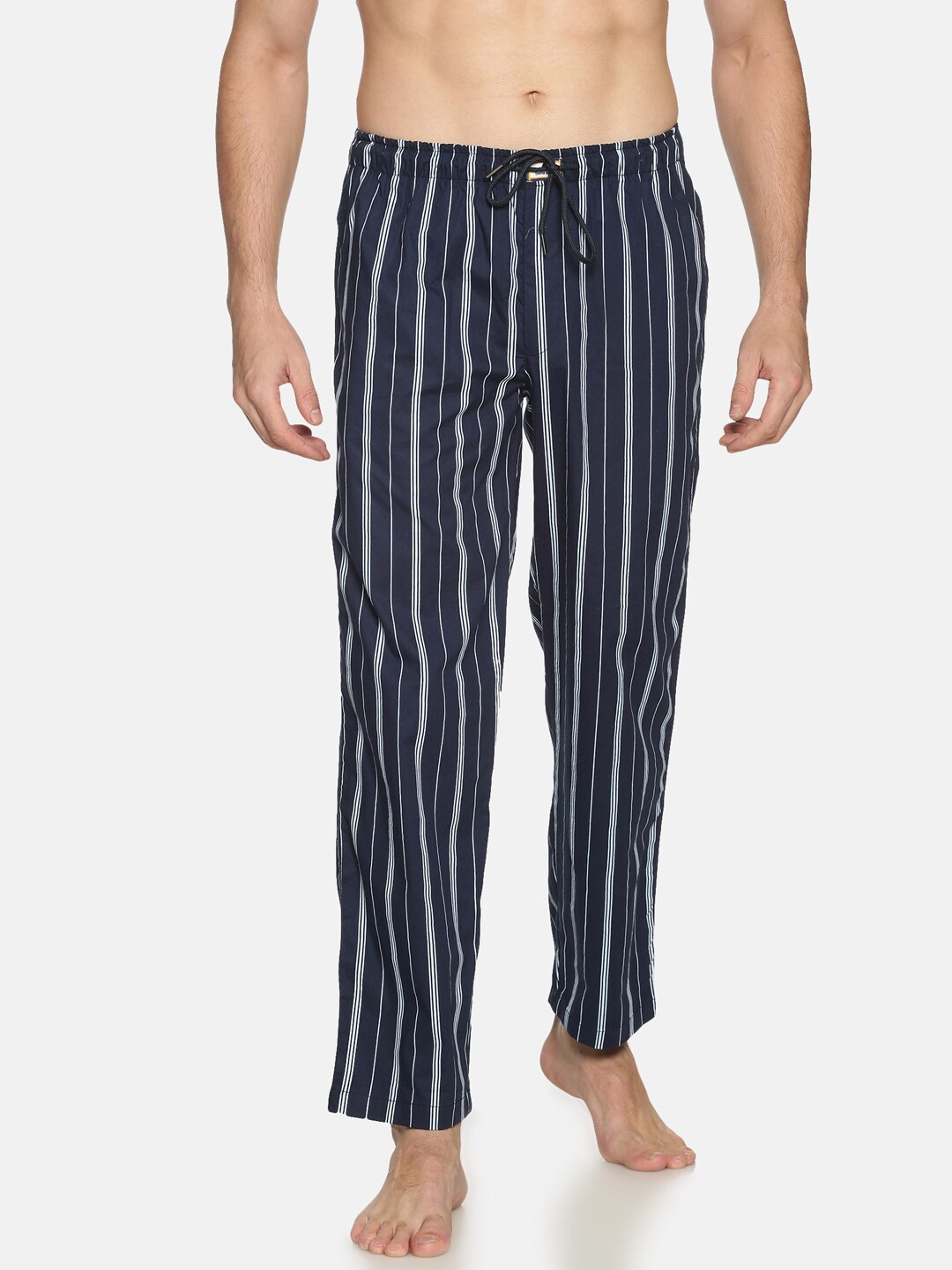 

Bene Kleed Men Navy Blue Striped Lounge Pants