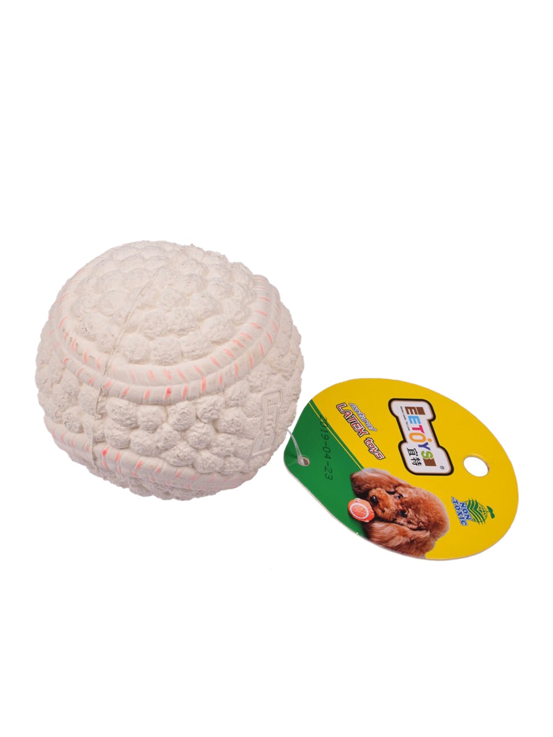 Poochles White Baseball Latex Dog Toy