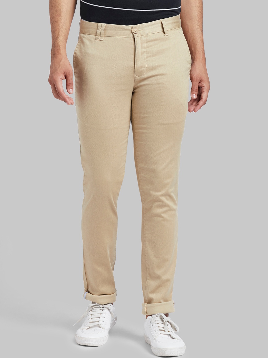 

Parx Men Khaki Skinny Fit Solid Regular Trousers
