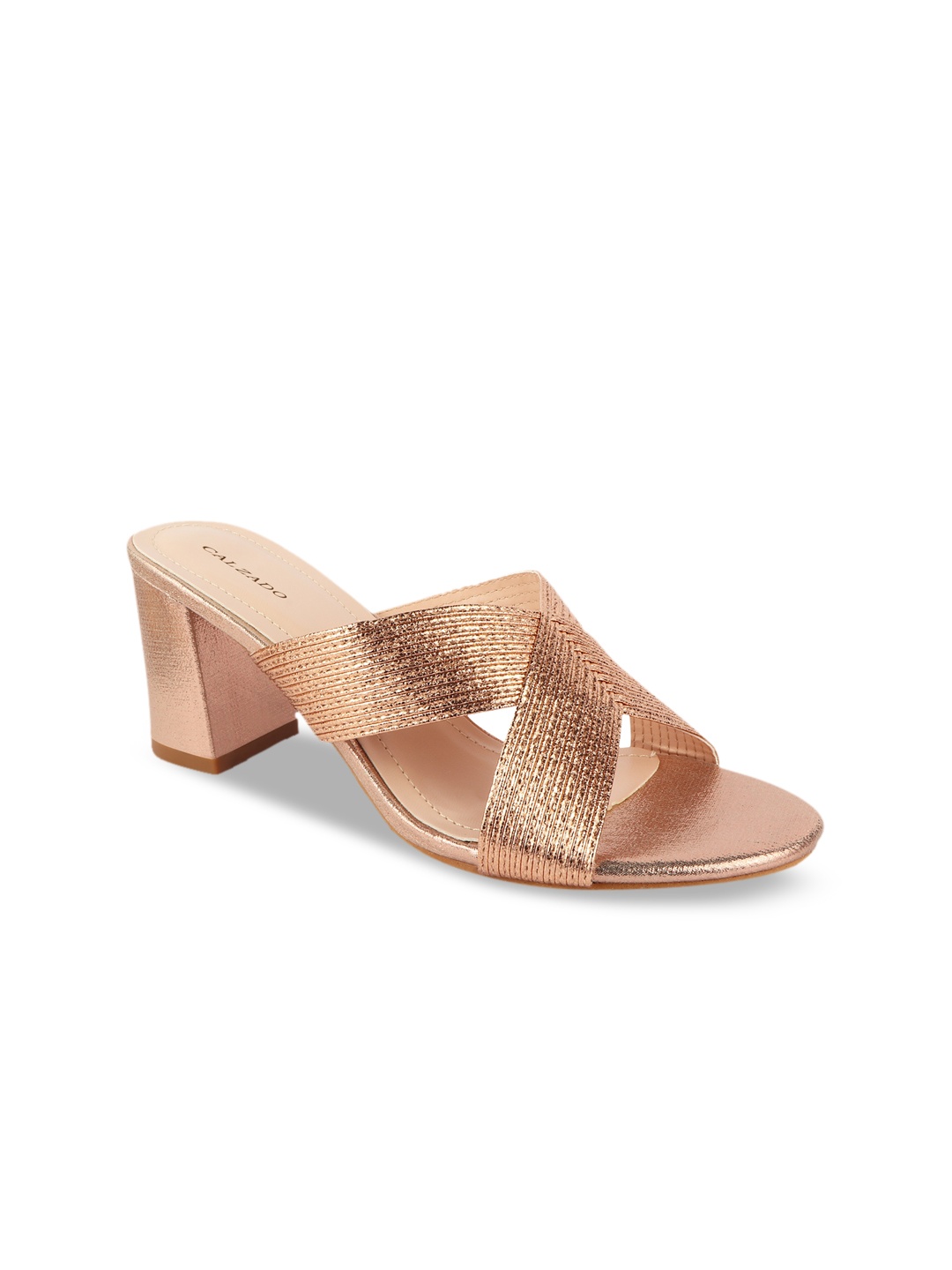 

CALZADO Women Peach-Coloured Textured Heels