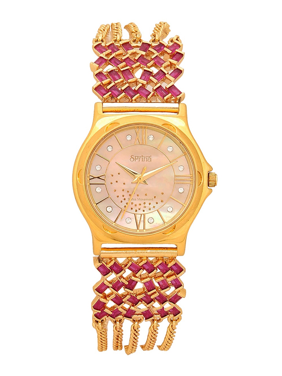 

SPRIHA Handcrafted Timepieces Women Rose Gold Analogue Watch SEBC37RG, White