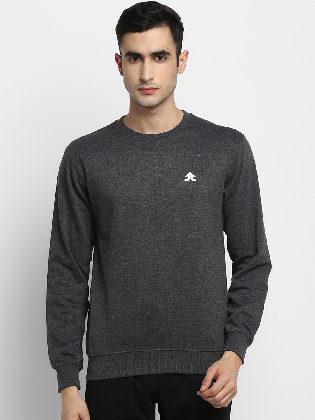 

OFF LIMITS Men Grey Melange Solid Sweatshirt