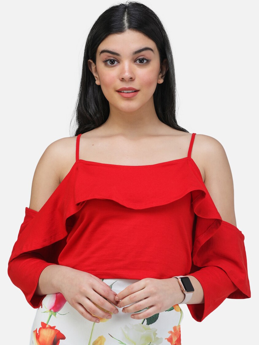 

SCORPIUS Women Red Solid Top
