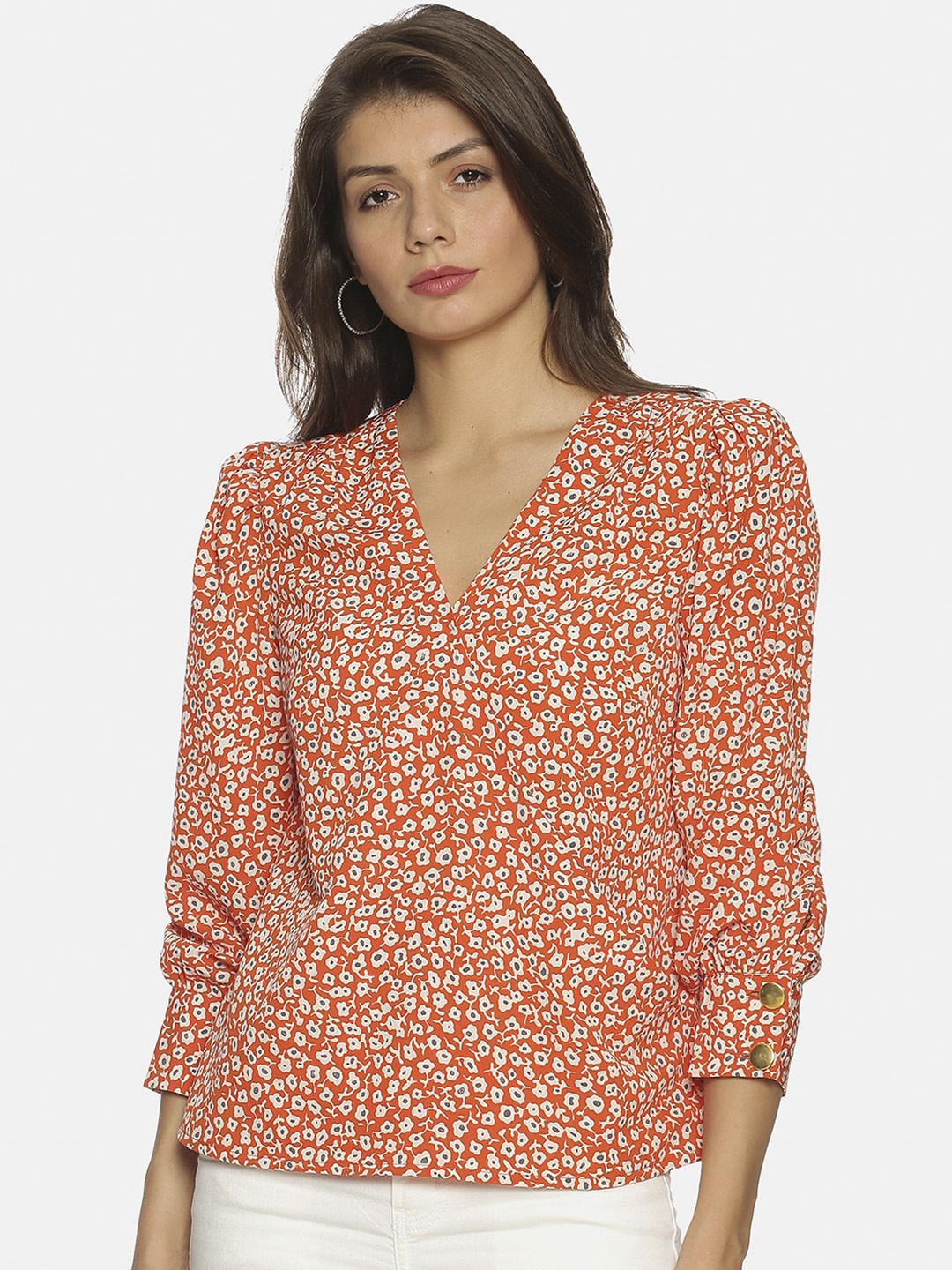 

ISU Women Orange Printed Top