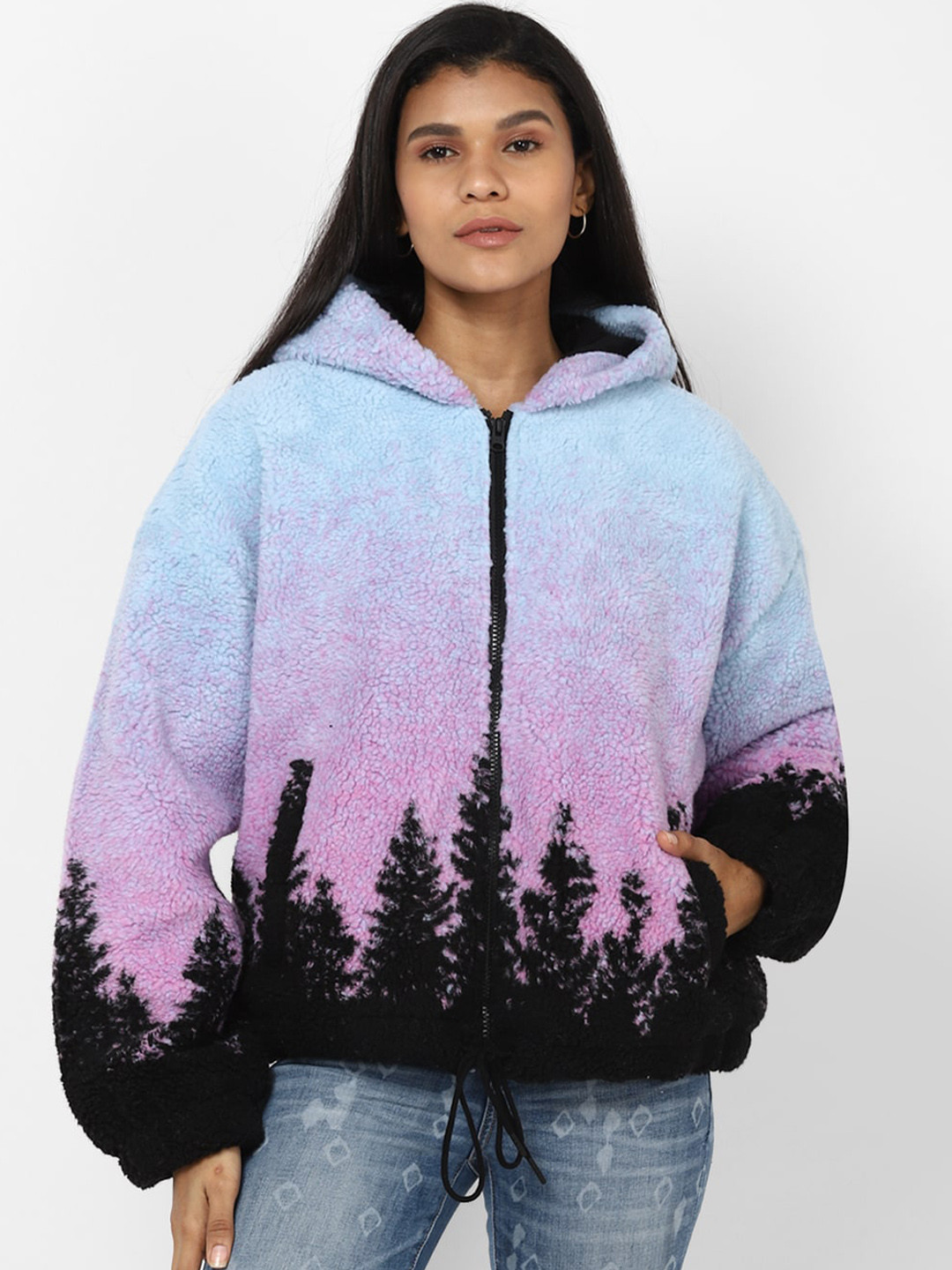 

AMERICAN EAGLE OUTFITTERS Women Purple Printed Tailored Jacket