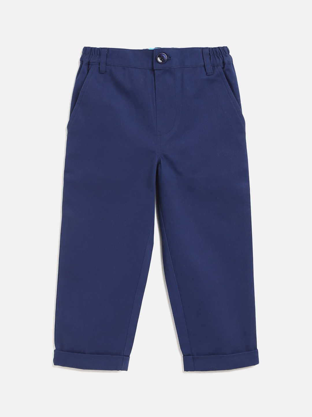 

Nauti Nati Boys Navy Blue Regular Fit Solid Regular Trousers