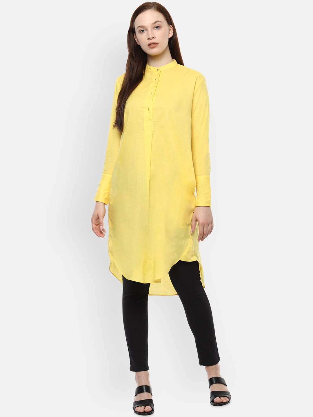 

Van Heusen Woman Women Yellow Solid Tunic