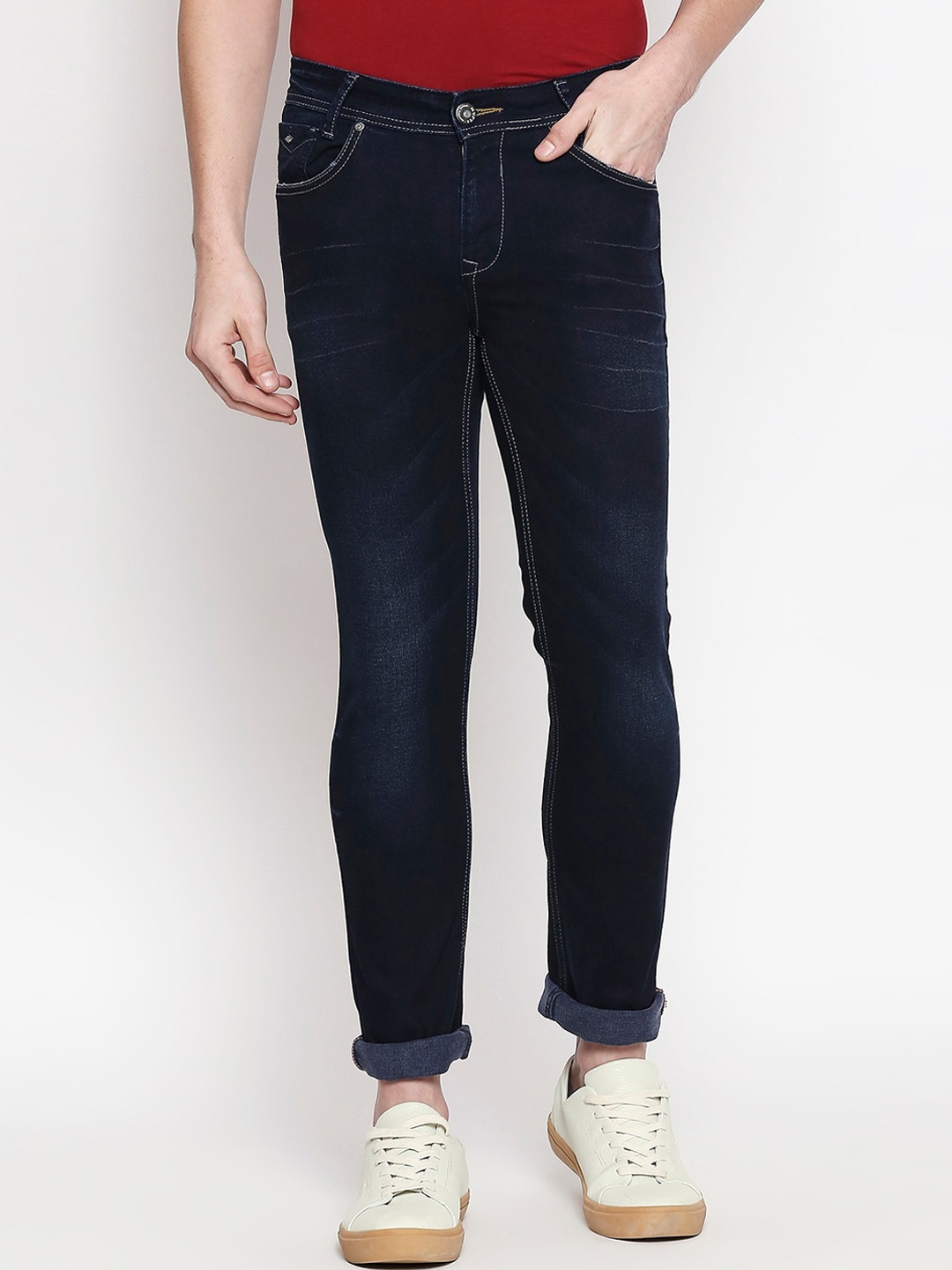 

Mufti Men Blue Regular Fit Mid-Rise Clean Look Stretchable Jeans