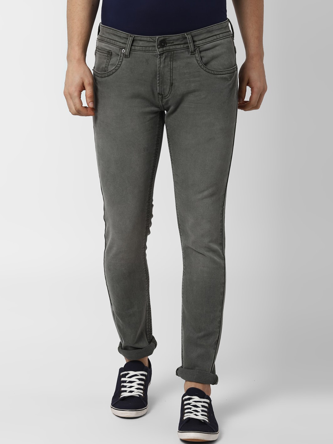 Peter England Casuals Men Grey Skinny Fit Jeans