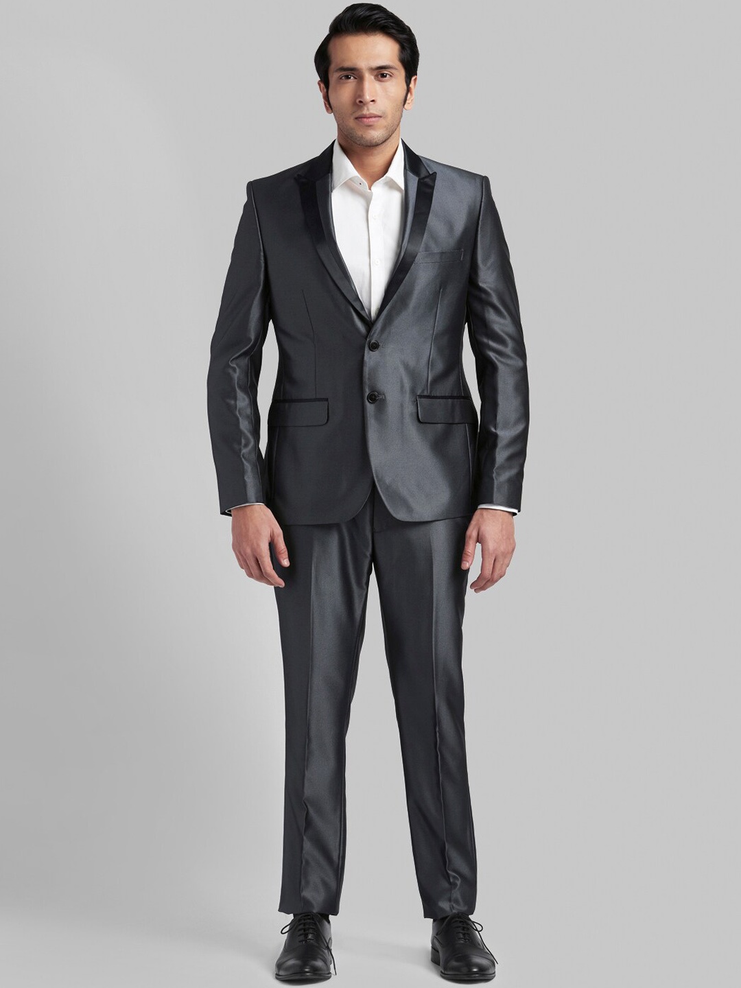 

Parx Men 2-Piece Single-Breasted Formal Suit, Grey