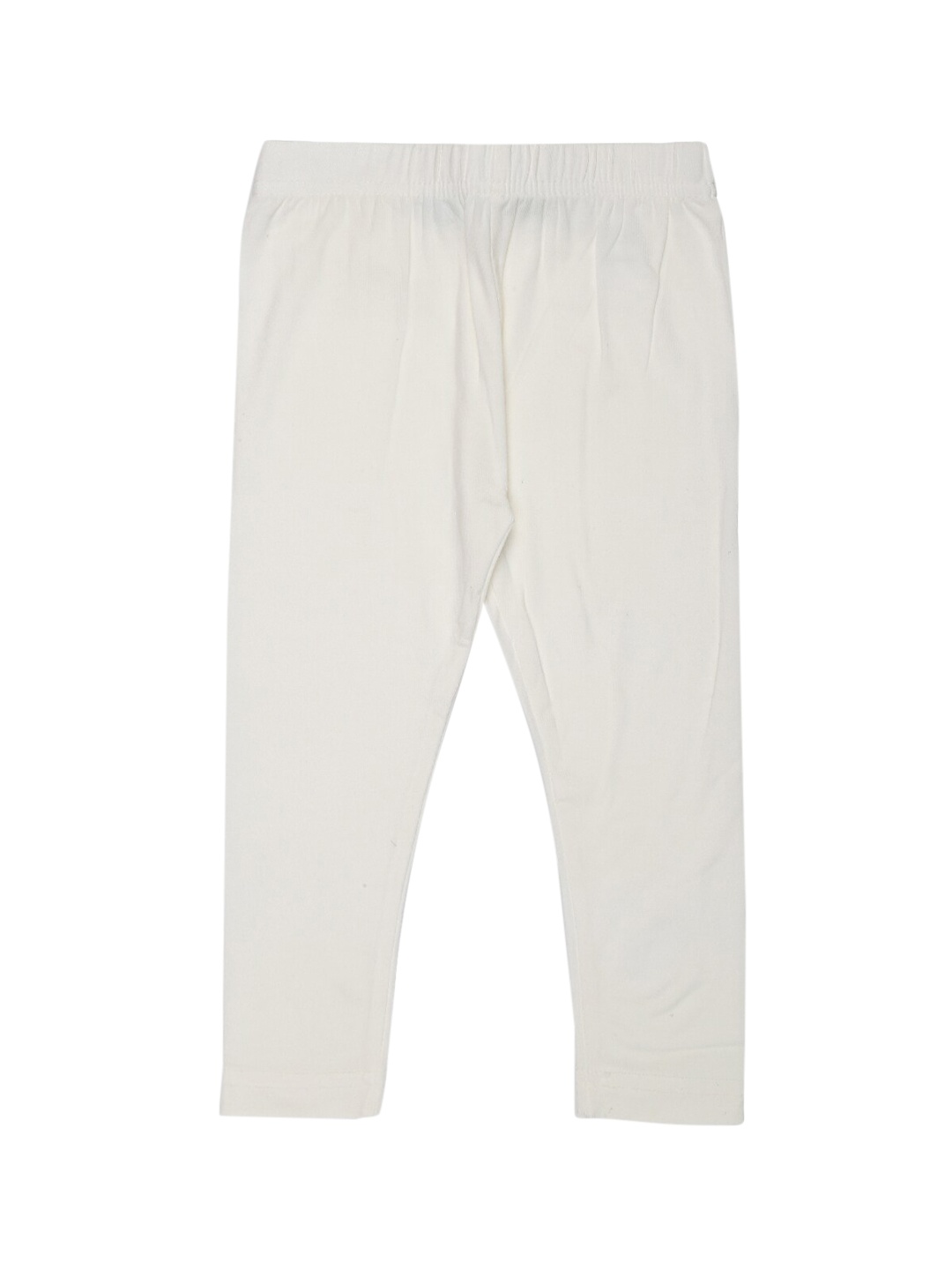 

De Moza Girls Off-White Solid Ankle-Length Leggings
