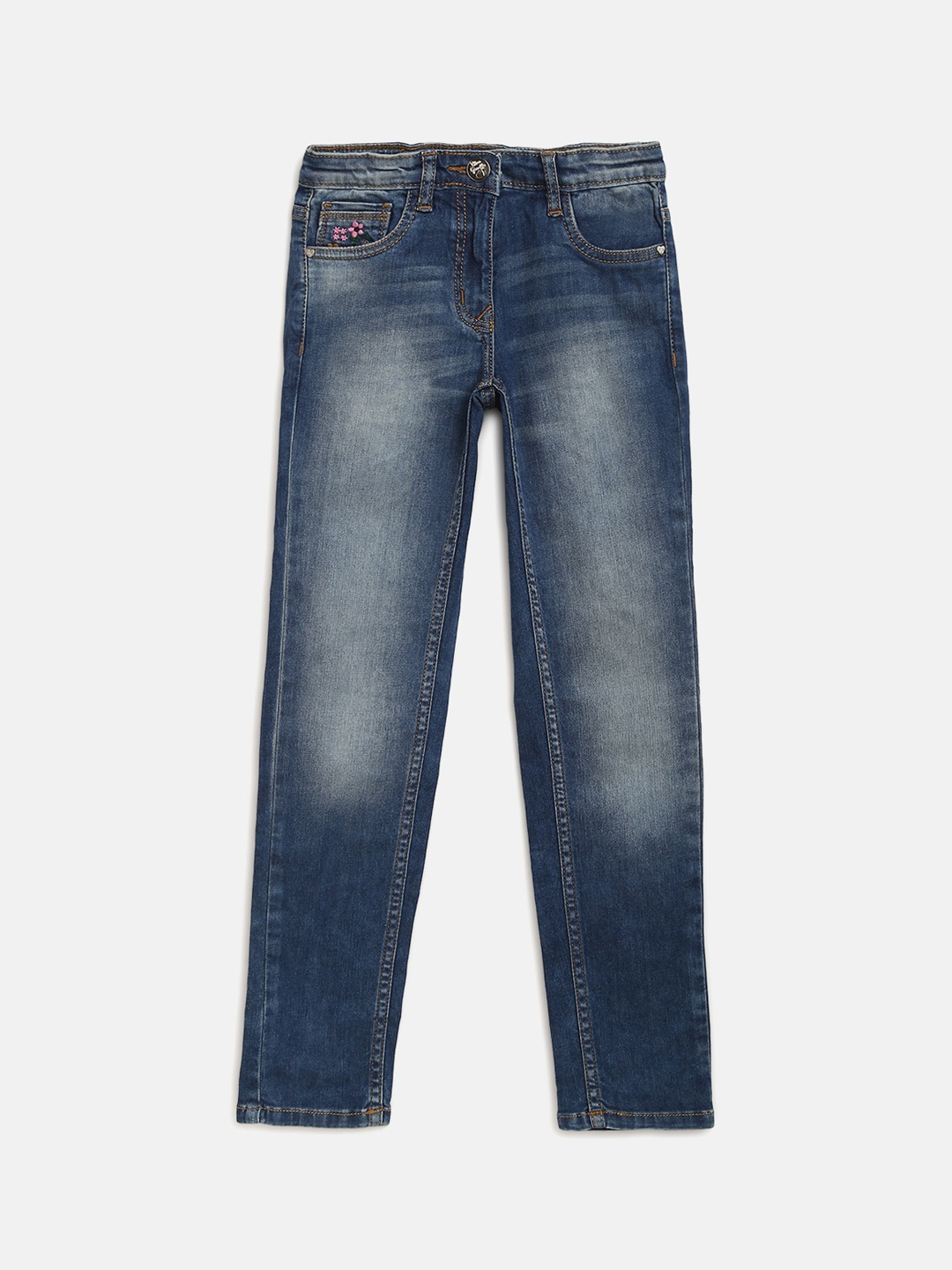 

Blue Giraffe Girls Blue Regular Fit Mid-Rise Clean Look Jeans