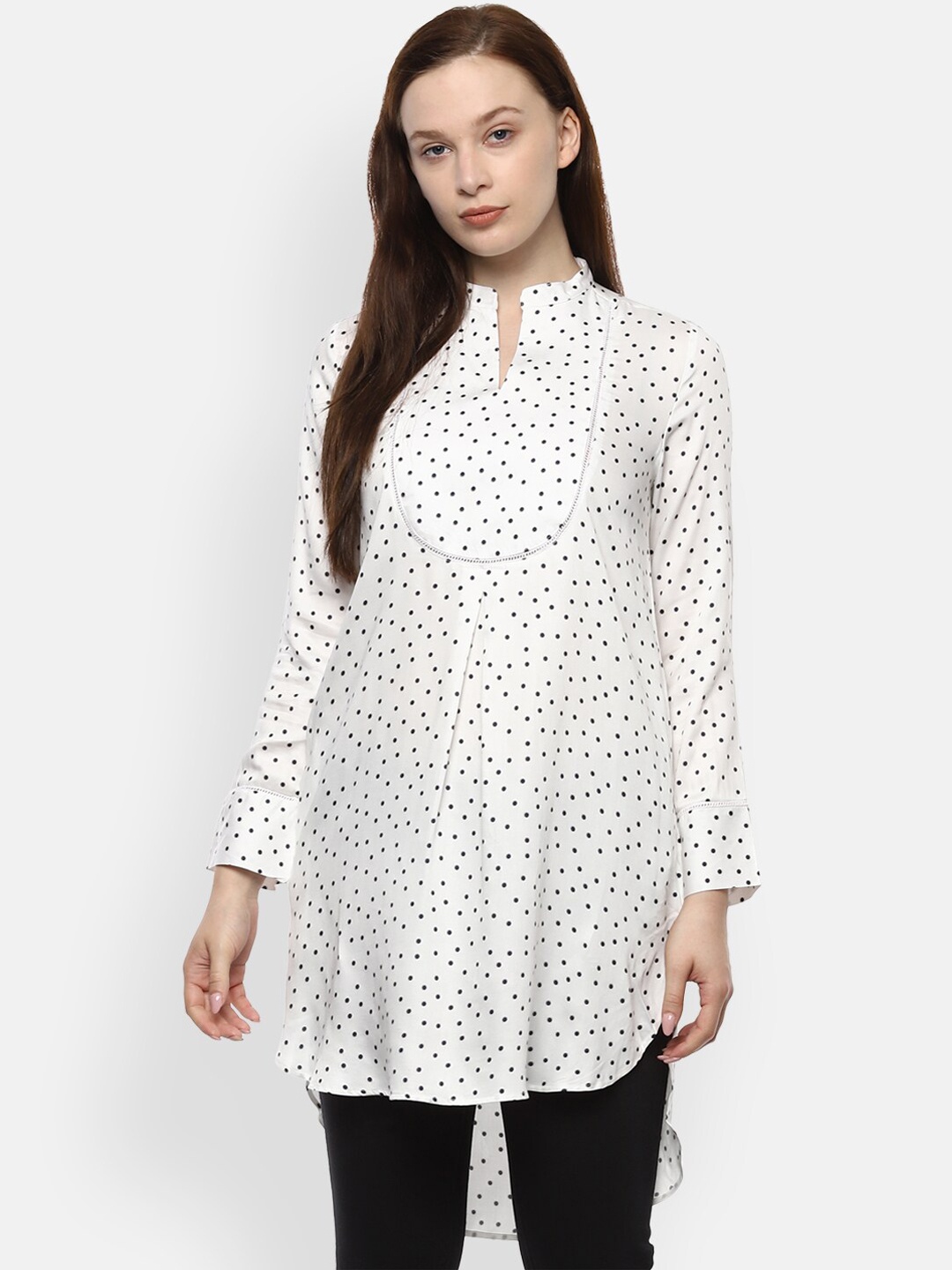 

Van Heusen Woman Women White & Black Printed Tunic