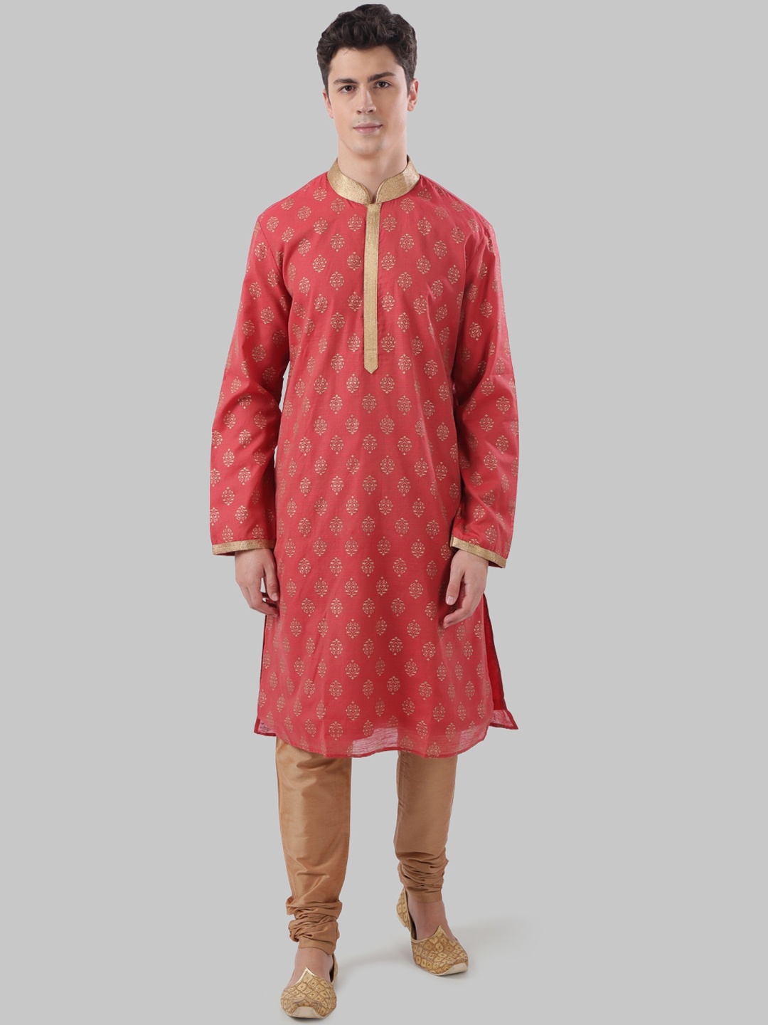 

Ethnix by Raymond Men Maroon Woven Design Straight Kurta
