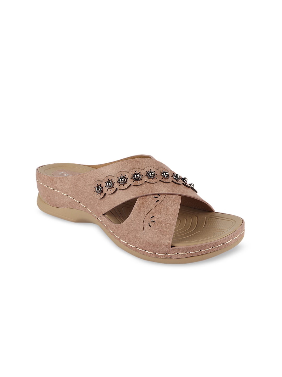 

CALZADO Women Pink Embellished Wedges