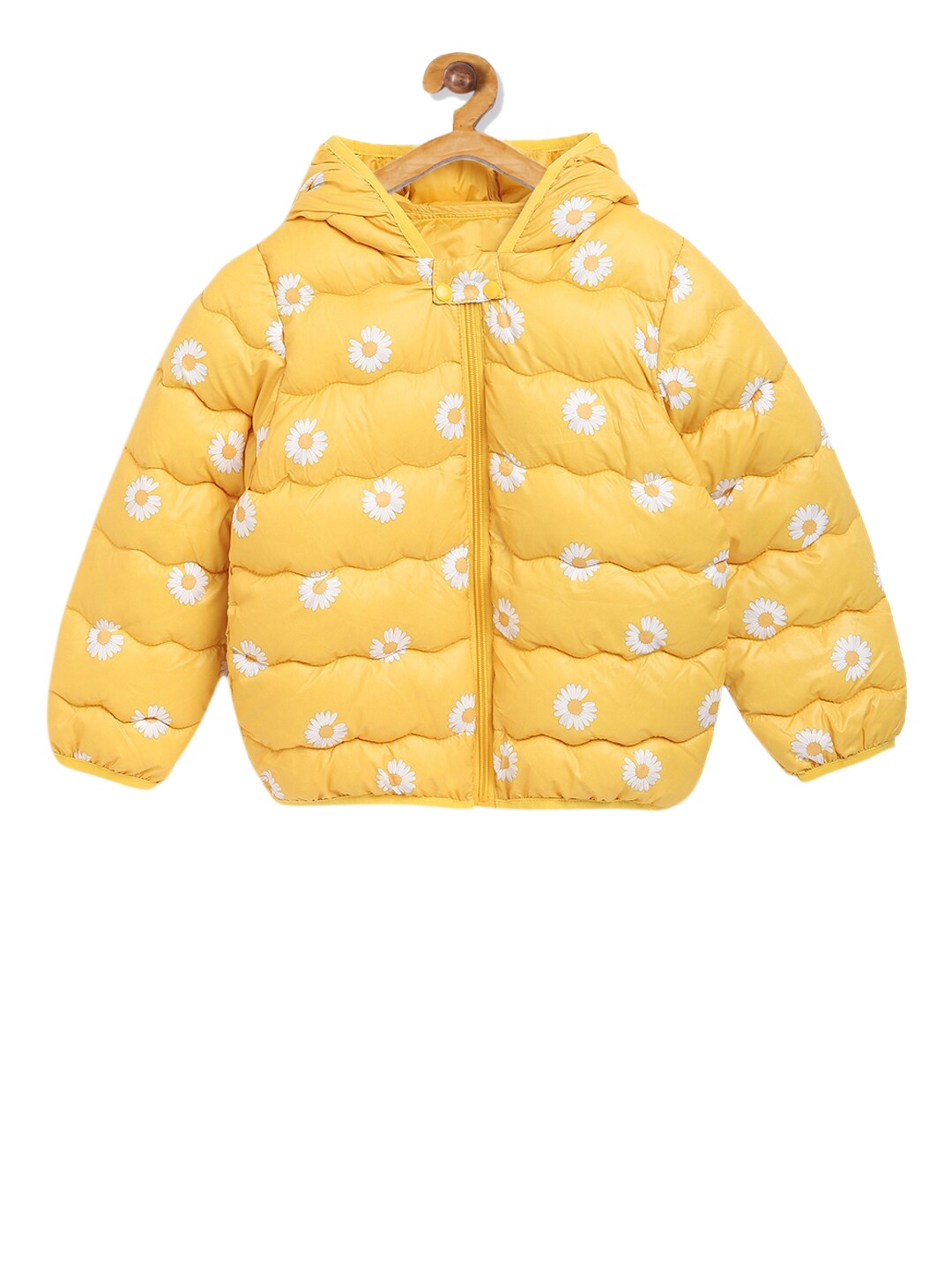 

Kids On Board Kids Yellow Printed Padded Jacket