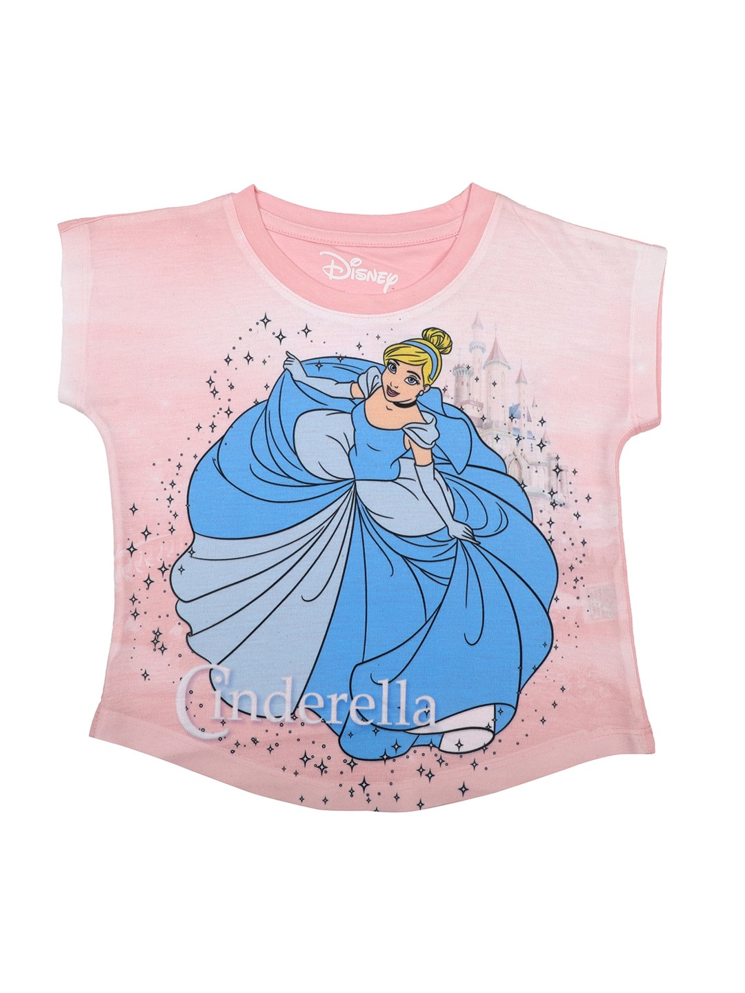 Disney by Wear Your Mind Girls Pink Princess Printed Top